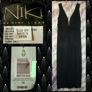 Niki by Niki Livas brand Black Beaded Knit Tank Grecian Goddess Dress 18W Torrid